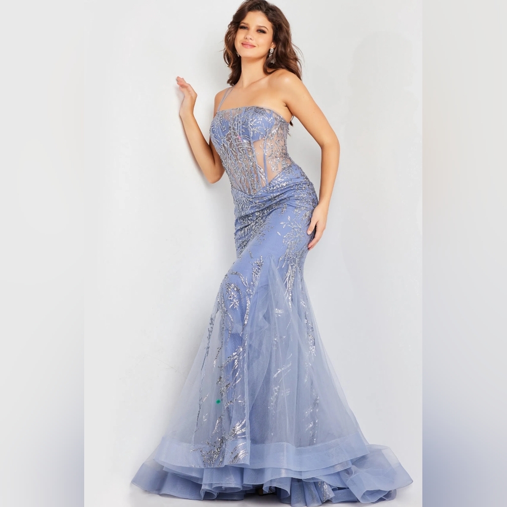 Jovani #26112 Elegant Blue Cloud Mermaid Prom Gown, Size 0